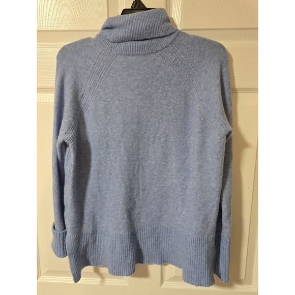 J Crew Turtle Neck Wool Blend  Knit Sweater Size Small Baby Blue - Picture 2 of 4